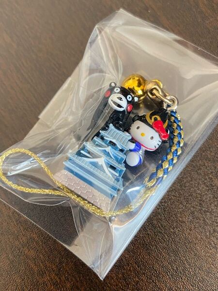 美品 ご当地キティ くまモン コラボ 熊本城 根付けストラップ 熊本県 根付け フィギュア キーホルダー ハローキティ グッズ サンリオ