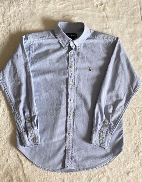 RALPH LAUREN コットン ロゴ刺繍 長袖 BD オックスフォードシャツ ラルフローレン 長袖シャツ ボタンダウンシャツ キッズ 150