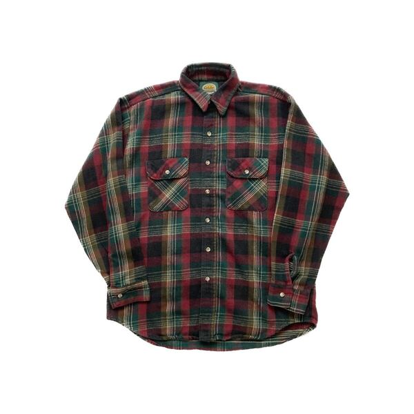 【雰囲気◎】90s Cabela's ヘビーネルチェックシャツ L程度 長袖 カベラス 肉厚 コットン 長袖 アウトドア ヴィンテージ ビンテージ USA