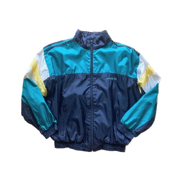 【希少小さめ】80s adidas ナイロンジャケット M 12-14 150サイズ程度 キッズ ヴィンテージ ビンテージ アディダス ブルゾン USA アメリカ