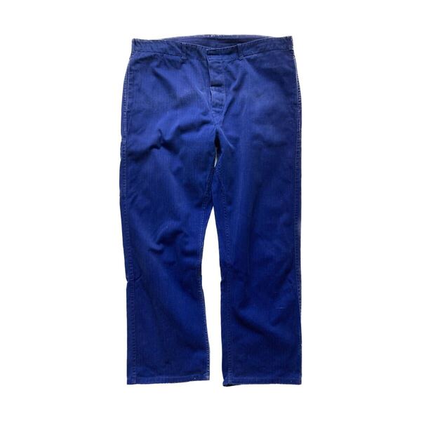 【極上の雰囲気】ユーロワークコットンヘリンボーントラウザース W37 ヴィンテージ 古着 ビンテージ EURO VINTAGE パンツ ボトムス 70 80s