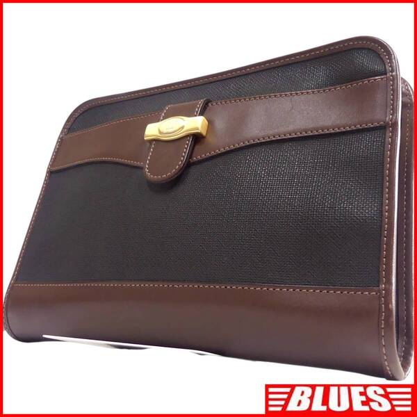 即決★dunhill★レザーコンビセカンドバッグ ダンヒル メンズ 茶 本革 ビジネスバッグ 本皮 クラッチバッグ 通勤 カバン 出張 かばん 鞄