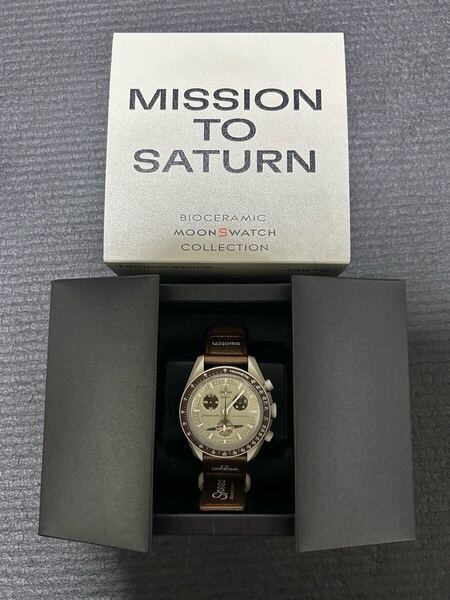 【送料無料】2023年購入 Swatch × Omega ムーン スウォッチ × オメガ MISSION TO サターン S033T100 バイオセラミック クオーツ