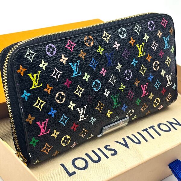 LOUISVUITTON【箱付き最高級美品】モノグラムマルチカラーノワールジッピーウォレットラウンドジップラウンドファスナー長財布ルイヴィトン
