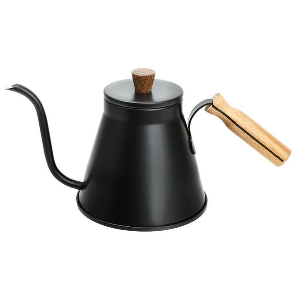 コーヒーポット 900ml IH 直火 おしゃれ 3〜5人用 細口 ブラック