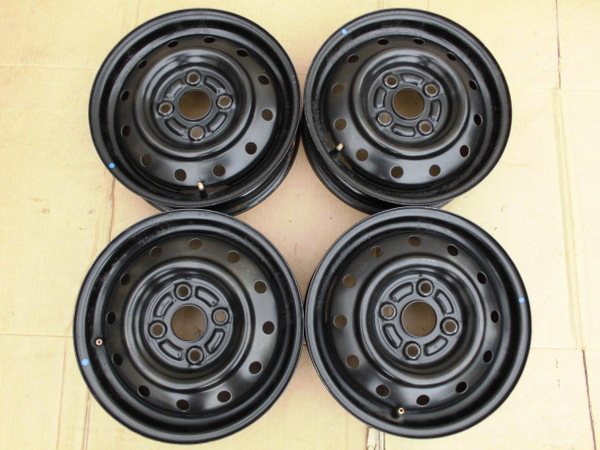 ブラックスチールホイール 軽自動車 軽トラ 箱バン 13X4J PCD100 4本 A1 送料無料!!