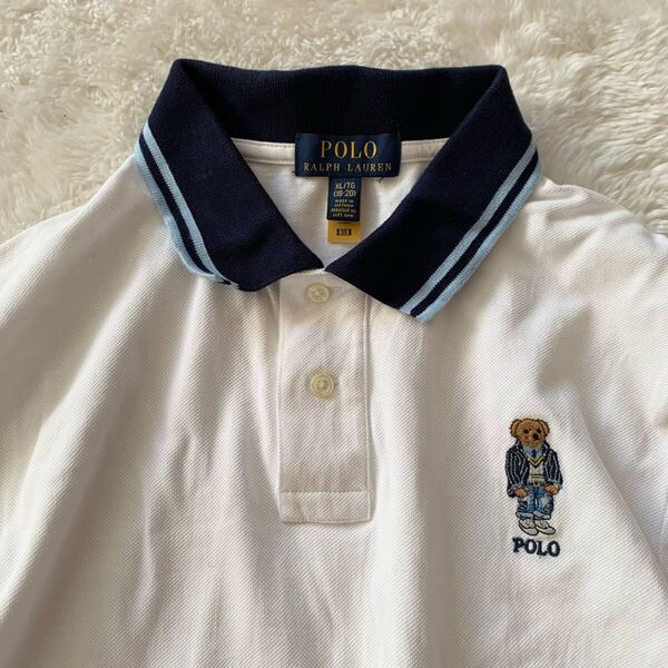 現行タグ Polo Ralph Lauren ポロベア刺繍 ポロシャツ XLサイズ ホワイト 半袖ポロシャツ