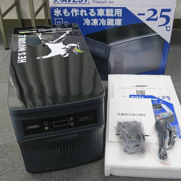 ラスト1台 容量26L バンクシー Banksy デザインプリント天板 ポータブル冷蔵庫 冷凍 保冷器具 コンプレッサー AVEST(アベスト) 送料無料