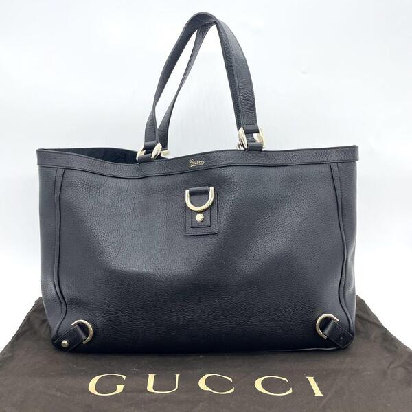 GUCCI グッチ トートバッグ アビー ブラック レザー ゴールド金具 g00771