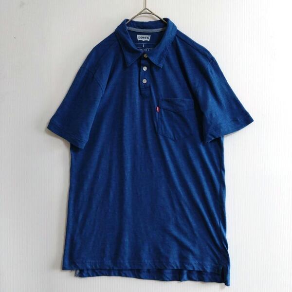 107 Levi's 半袖ポロシャツ S 青 Tシャツ生地 US古着