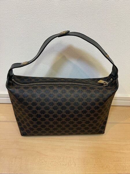 セリーヌ マカダム 黒 バニティ CELINE ヴィンテージ ハンドバッグ ポーチ