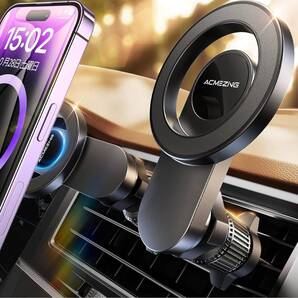 スマホホルダー 車 マグネット ACMEZING 車 スマホスタンド【史上最強の磁力&強化金属フック】magsafe 車載 カー用品