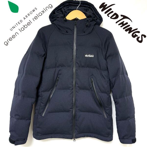 WILD THINGS × UNITED ARROWS green label relaxing 別注 ワイルド シングス アローズ フルフラン ダウンジャケット メンズ ネイビー M