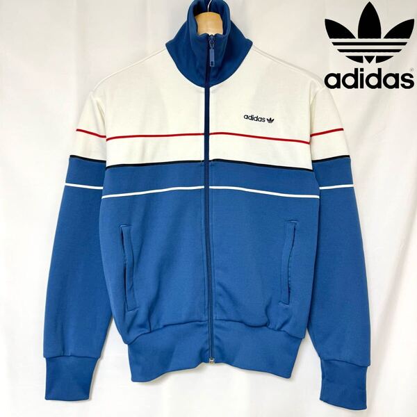 adidas アディダス00s 万国旗タグ トラックジャケット ブルゾン メンズ ユニセックス レトロカラー ブルー S