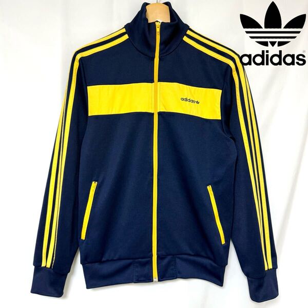 adidas アディダス00s 万国旗タグ トラック ジャケット ブルゾン メンズ ユニセックス ネイビー イエロー レトロ L