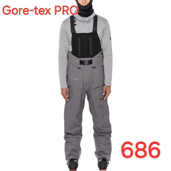 【686】GORE-TEX PRO 3L Thermagraph Bib M スノーボード スキー ウェア ビブ