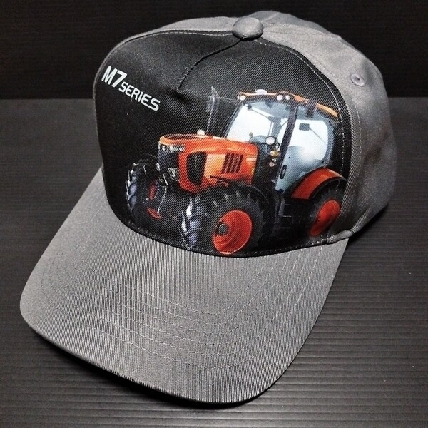 ● クボタ「キャップ M7」プリント カラー 帽子 トラクター トラクタ グレー系 kubota