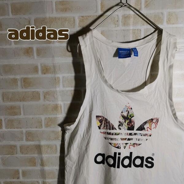 アディダス adidas タンクトップ ノースリーブ 白 トレフォイル