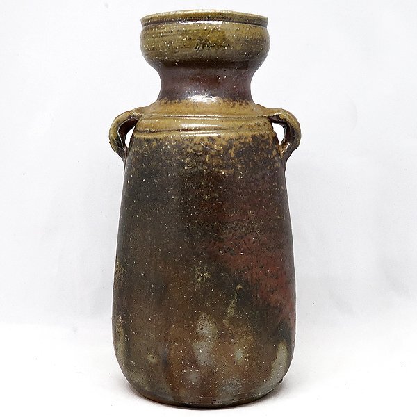 伊勢崎 満 作 「備前耳付花入」 ～備前焼専門卸小売店 川口陶楽苑～