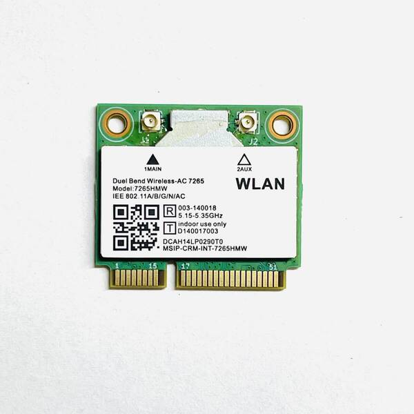 【送料無料】7265HMW Mini-PCIe 無線LANカードBluetooth 867 Mbps/Wifi5 検索:7260HMW 7260AC