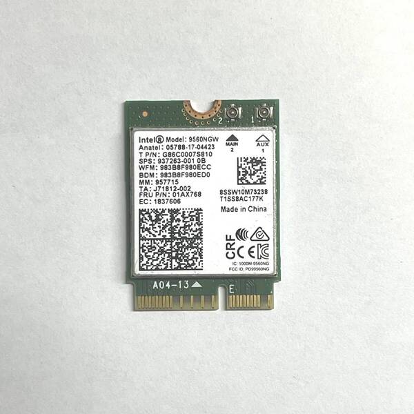 Intel 9560NGW M.2無線LANカード(CNVi専用)AC 9560 01AX768