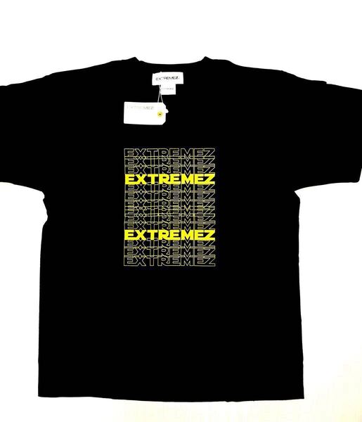 (送料無料)新品未使用品 EXTREMEZエクストリームズ コットン100% メンズ半袖Tシャツ ☆色ブラック☆サイズ L 着丈約70身幅 約56袖丈 約21㎝