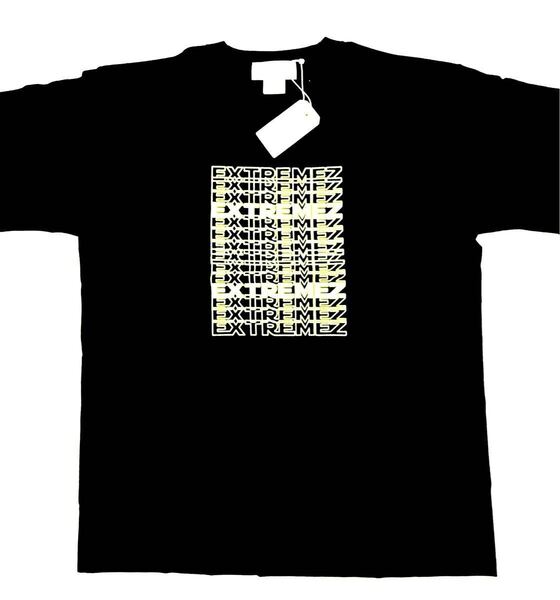 (送料無料)新品未使用品 EXTREMEZエクストリームズ コットン100%ロゴ半袖Tシャツ カットソー☆色ブラック☆サイズXL 着丈約76㎝身幅 約59㎝