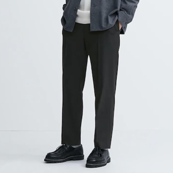 美品 UNIQLO スマートアンクルパンツ ウールライク 丈長め XS グレーメンズスラックスユニクロ