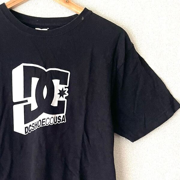 DC SHOES DCシューズ アメリカ 古着 半袖Tシャツ ブラック M ビンテージ ブランド ロゴ プリント スケートボード スケーター ストリート系