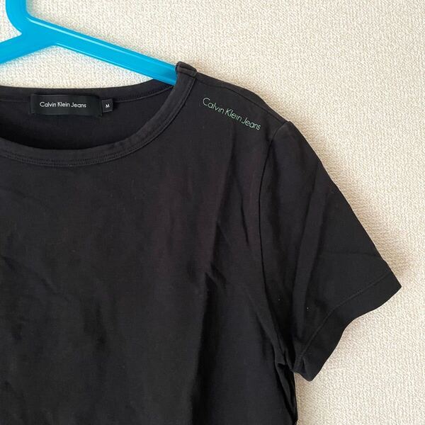 カルバンクライン 半袖Tシャツ ブラック Tシャツ M★ロゴ 文字 スポーツウェア カットソー シンプル 無地 オンワード樫山 古着 アメリカ