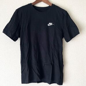 新品 胸刺繍ロゴ★NIKE スウォッシュ 半袖Tシャツ ブラック 黒 S★シンプル 無地 ナイキ スポーツ ワンポイント ランニング カジュアル