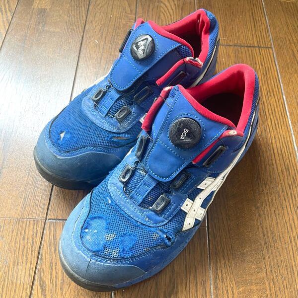ASICS アシックス★ウィンジョブ CP209 BOA ワイド 25.5cm★3E相当 ブルー×ホワイト 安全靴 作業靴 現場 仕事 JSAA 青 A種