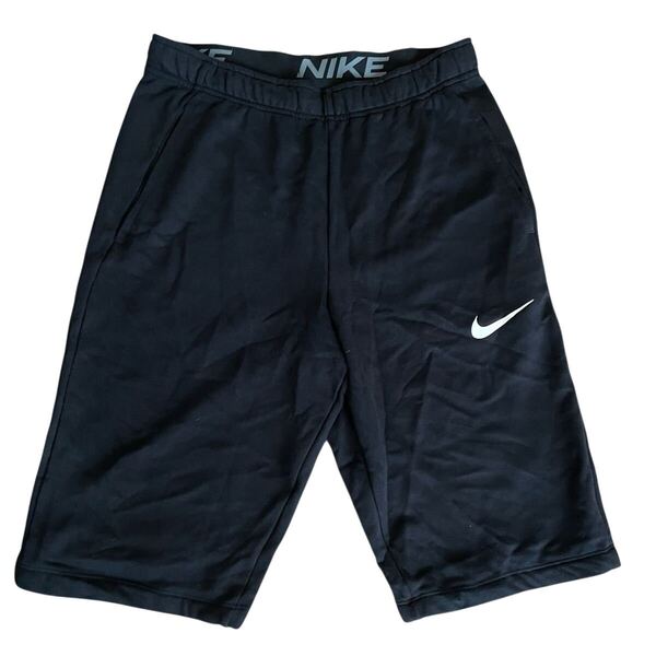 ナイキ DRI-FIT 7分丈 ハーフパンツ M★NIKE ブラック 黒 スウェット バスケットボール バスケ ドライフィット ポケット スウォッシュ