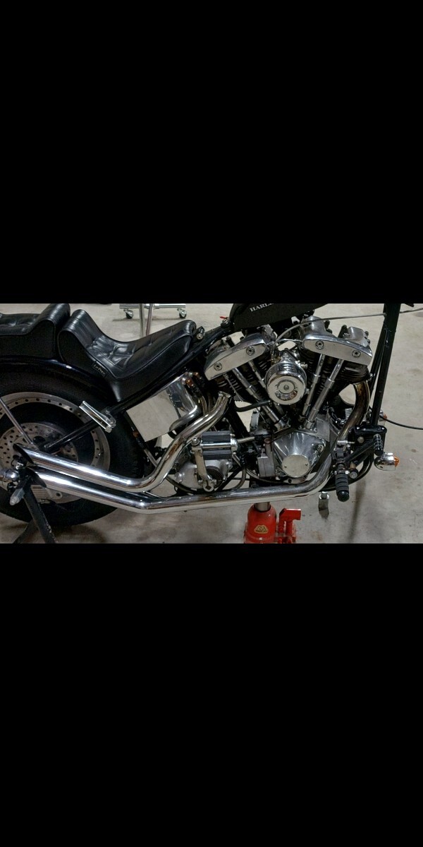 ショベル　マフラー　ドラッグパイプ　4速フレーム　ハーレー　チョッパー ショベル マフラー ドラッグパイプ 4速フレーム ハーレー