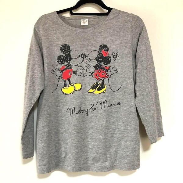 Disney ディズニー 長袖 Tシャツ ミッキーマウス ミニーマウス Mサイズ