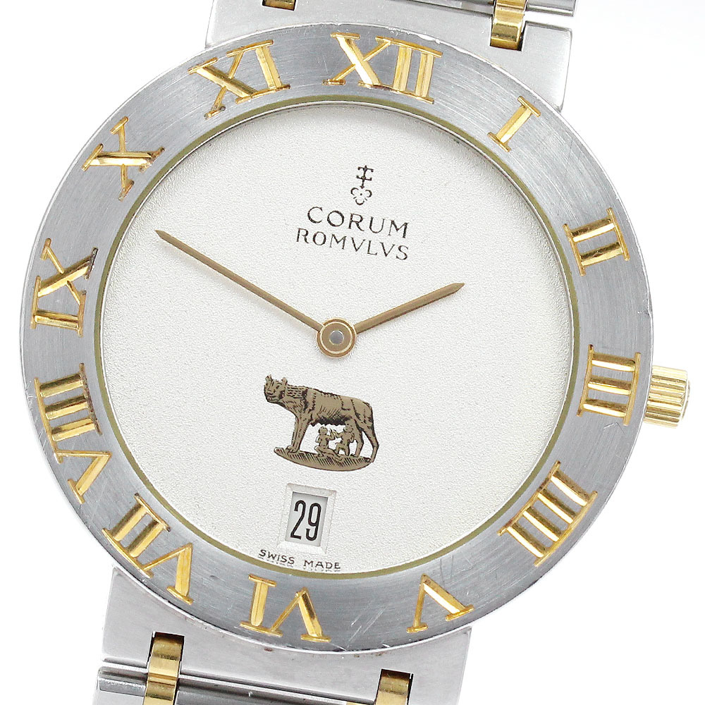 【美品】コルム ロムルス クォーツ【43.903.21】デイト【稼働品】メンズ 楽天市場】【CORUM】コルム ロムルス デイト 43.903.21V48