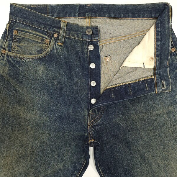 USAバレンシア製Levi'sリーバイス501XXヴィンテージ復刻セルビッジ赤耳デニムパンツBigEジーンズ90年代エイジング501-0003ビッグEフェード