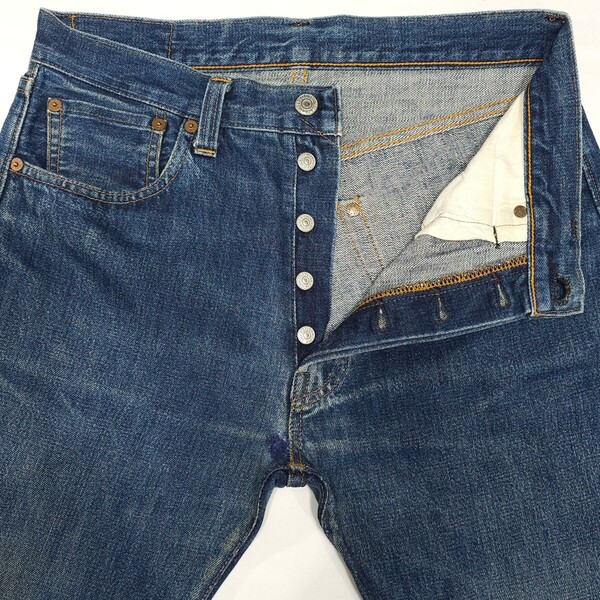 USAバレンシア製Levi'sリーバイス501XXデニムパンツ47年モデル赤耳セルビッジ47501-0117ビッグEジーンズBigEヒゲ90年代フェード エイジング