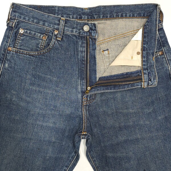 Levi'sリーバイス502XXデニムパンツ日本製ヴィンテージ復刻セルビッジ赤耳ビッグEヒゲ90年代フェード502-XXジーンズユーズド加工エイジング