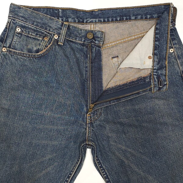 Levi'sリーバイス503デニムパンツ赤耳セルビッジ90年代ヴィンテージ90sスモールeヒゲ エイジング フェード色落ちユーズド加工ジーンズ