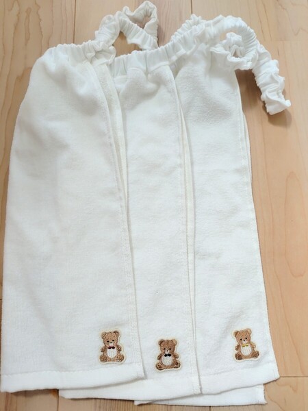ハンドメイド くま柄 おりこうエプロン タオルエプロン 3枚セット 女の子 男の子 抗菌