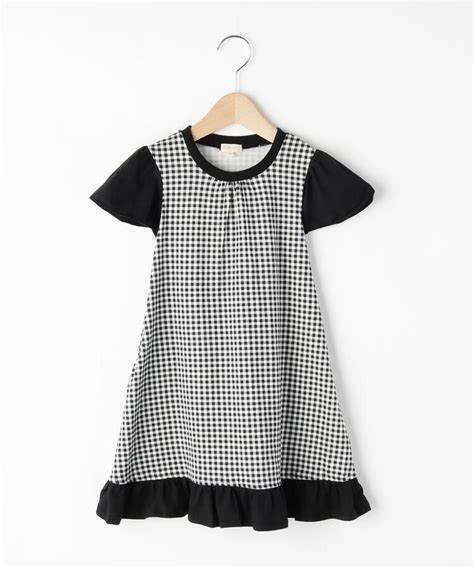 新品 HusHusH(Kids) ギンガムチェックワンピース ブラック(219) 13(130cm) 定価2268円