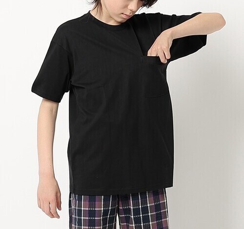 新品 THE SHOP TK(Kids)【抗菌防臭】スーピマコットンTシャツ ブラック(019) 15(150cm) 定価1509 円