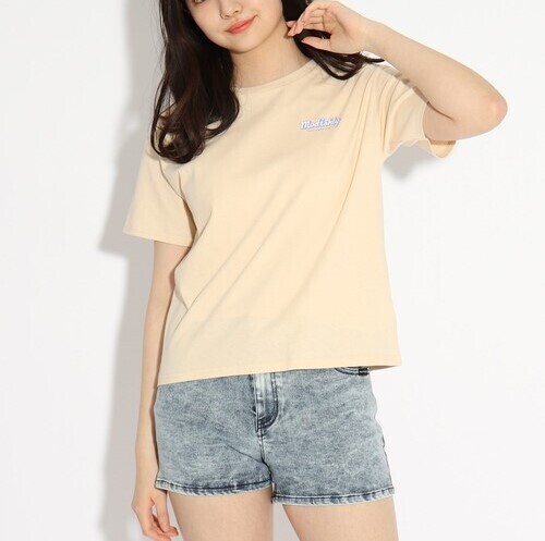 新品 PINK-latte 【オーガニックコットン100%】POPプリントTシャツ ライトベージュ(051) 16(160cm) 定価1000円