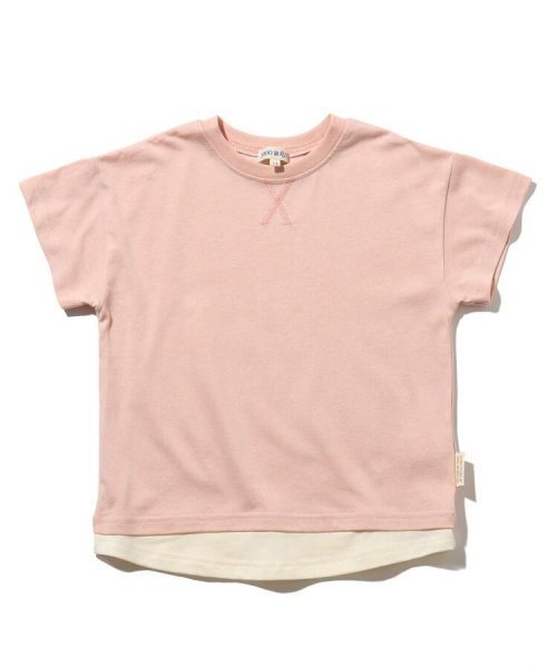 新品 SHOO・LA・RUE/Kids ひんやり裾レイヤードTシャツ ベビーピンク(071) 14(140cm) 定価1098円