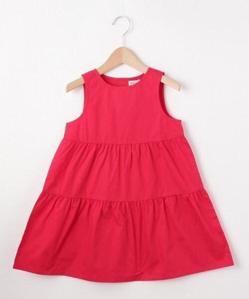新品 SHOO・LA・RUE/Kids Aラインノースリーブワンピース レッド(062) 15(150cm) 定価2198円