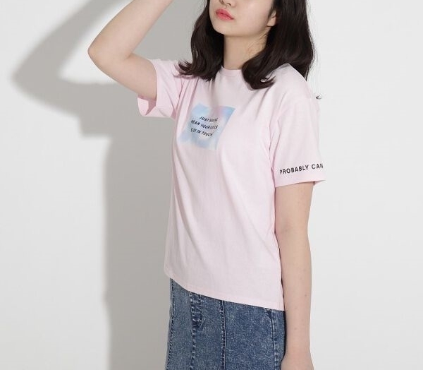 新品 PINK-latte 【オーガニックコットン100%】タイダイプリントTシャツ ベビーピンク(071) 02(165cm) 定価1000円