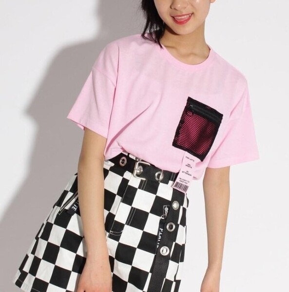 新品 PINK-latte ポケ Tシャツ ベビーピンク 15(XS150cm) 定価2860円