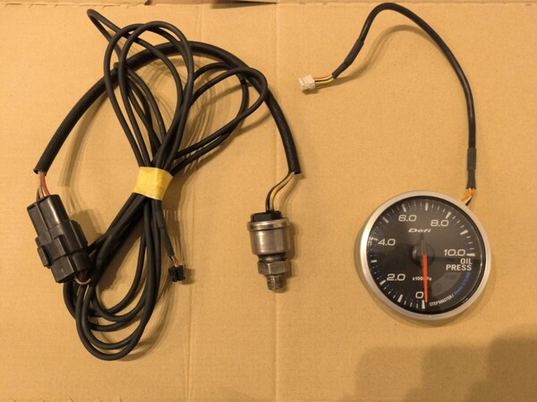 Defi デフィ 旧リンクメーター 油圧計 60φ 黒/緑イルミ link-meter 廃版品 日本精機 OILPRESS