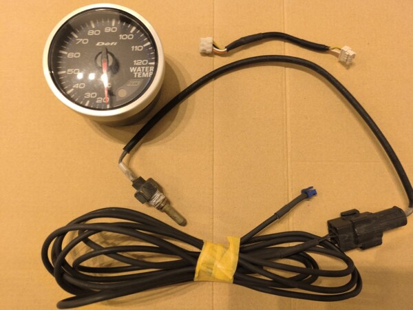 Defi デフィ 旧リンクメーター 水温計 60φ センサーセット 黒/緑イルミ link-meter 廃版品 日本精機 WATERTEMP